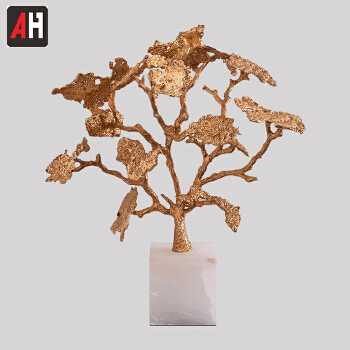 Living room table decoration white jade base copper branch hotel home decoration >=2 Pieces